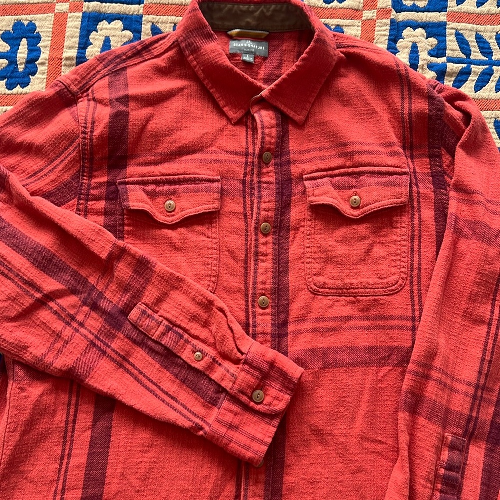 LL Bean Signature button down flannel large